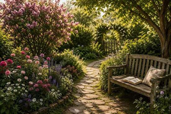 Bank im Garten